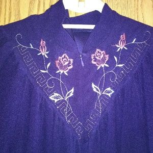 Purple Vellore floor length housecoat